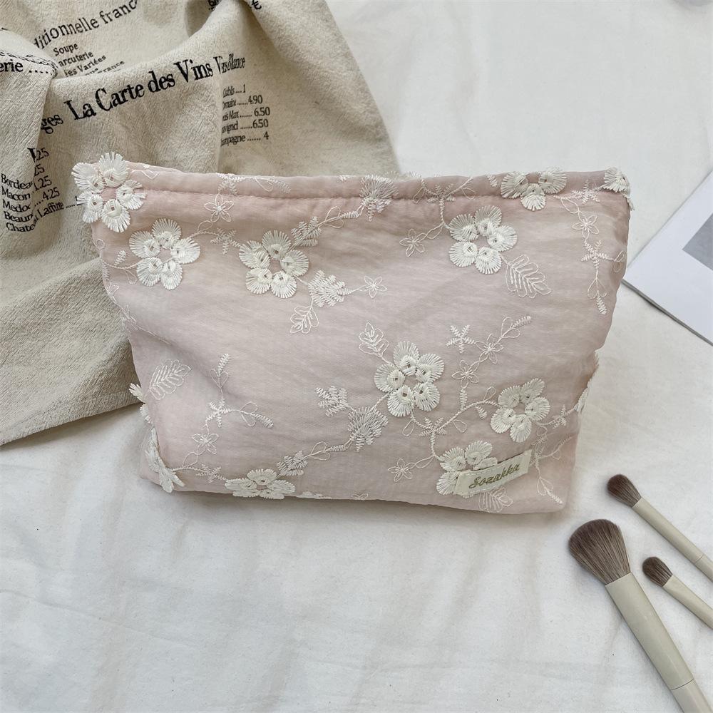 Косметичка с тиснением в виде цветов, большая вместимость, сумка для хранения средств по уходу за кожей, женский клатч, сумка для хранения на молнии