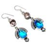 Natural London Blue Topaz Handmade 925 Sterling Silver Gift Earring 2.25" D1W53