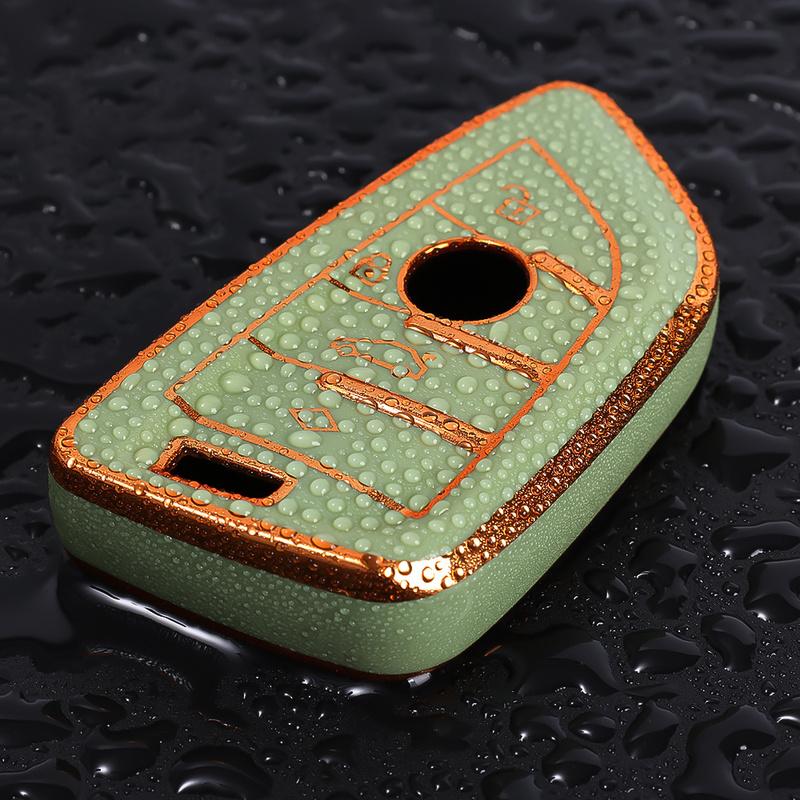 Car Remote Key Case Holder Gold Frame Design Auto Car Keys Shell TPU 4 Button Keychain for BMW A Series B Series Accessories
