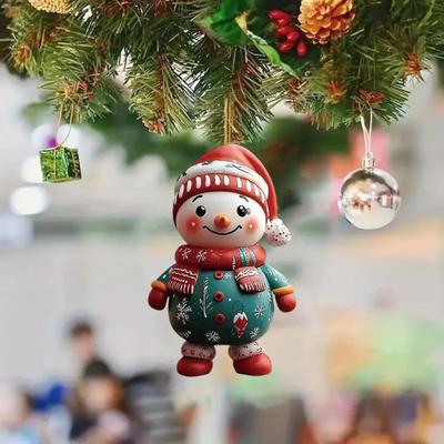 2D Акриловый Рождественский Подвесной Кулон Мультяшный Плоский Снеговик Санта Авто Зеркало Заднего Вида