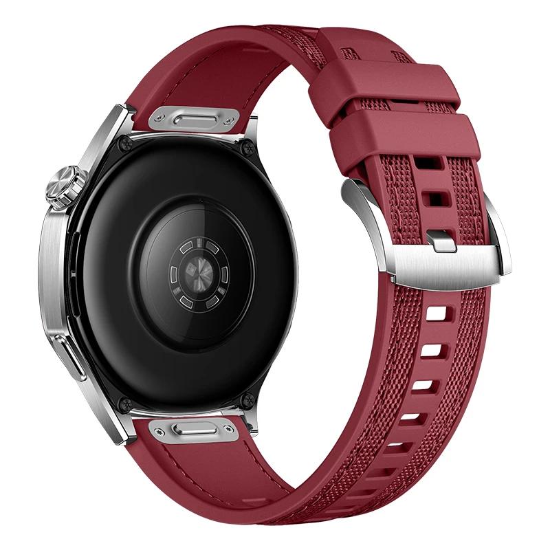 Ремешок 22 мм Подходит для Huawei Watch 5 46 мм Мягкий и прочный Силиконовый Нейлоновый сменный браслет для GT5 GT4 46 мм/WATCH Ultimate