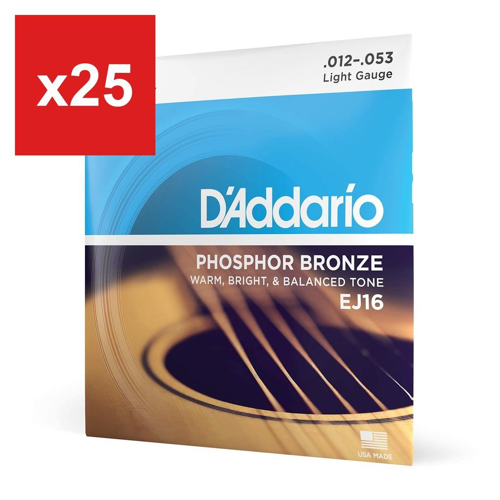 Acoustic Guitar Strings D'Addario EJ16 Phosphor Bronze Light .012-.053