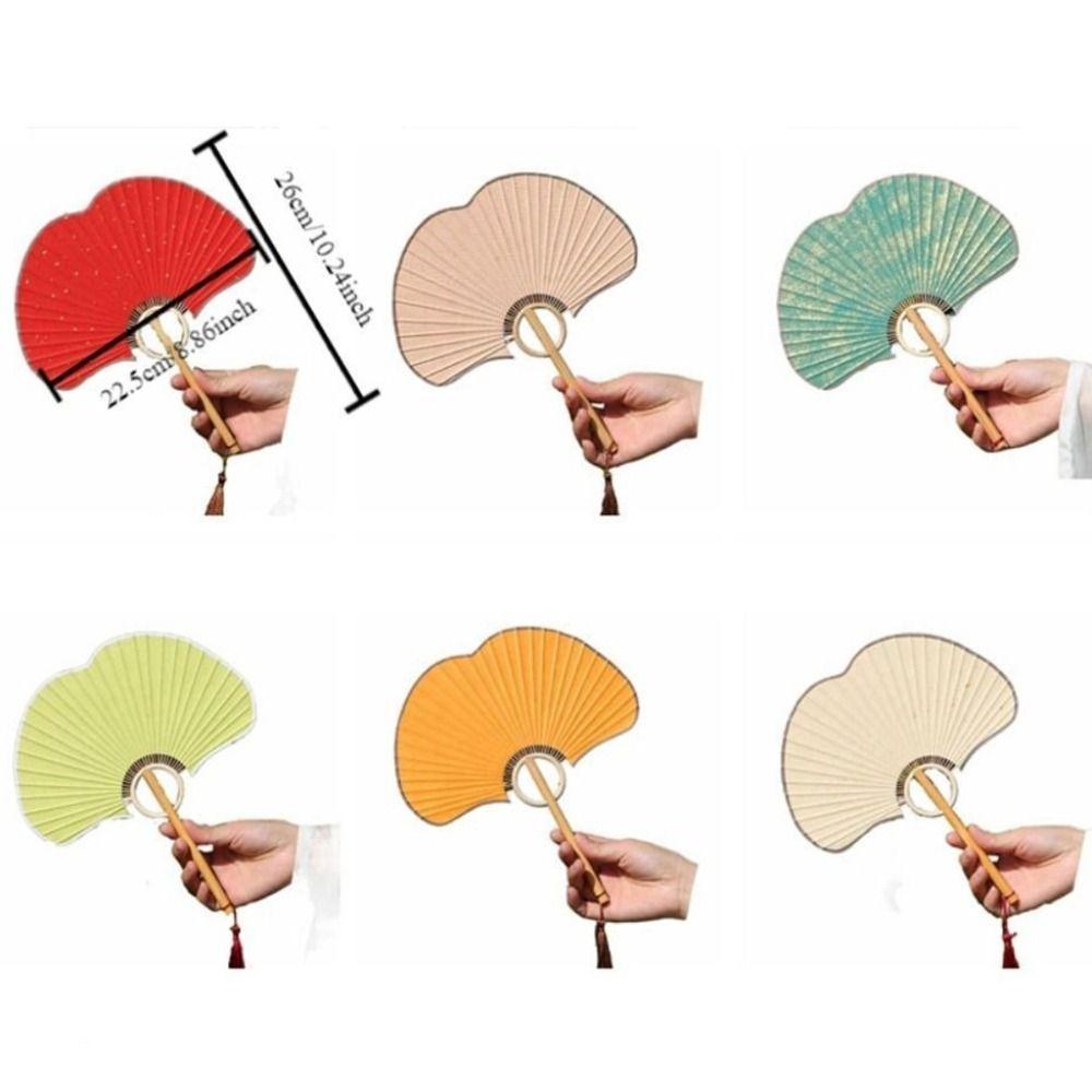 Бумажный Веер из рисовой бумаги Реквизит для фотографий Танцевальный веер Изысканный ручной веер