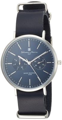 Мужские тонкие часы Salvatore Marra SM15117-SSNVSV с многофункциональным календарем, синие, официально импортированные