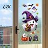 Removable Glass Stickers Halloween Witch Hat Ghost Window Clings, Spiders Bat Pumpkin Spooky Accents for Home Holiday Party Store Decoration Clings