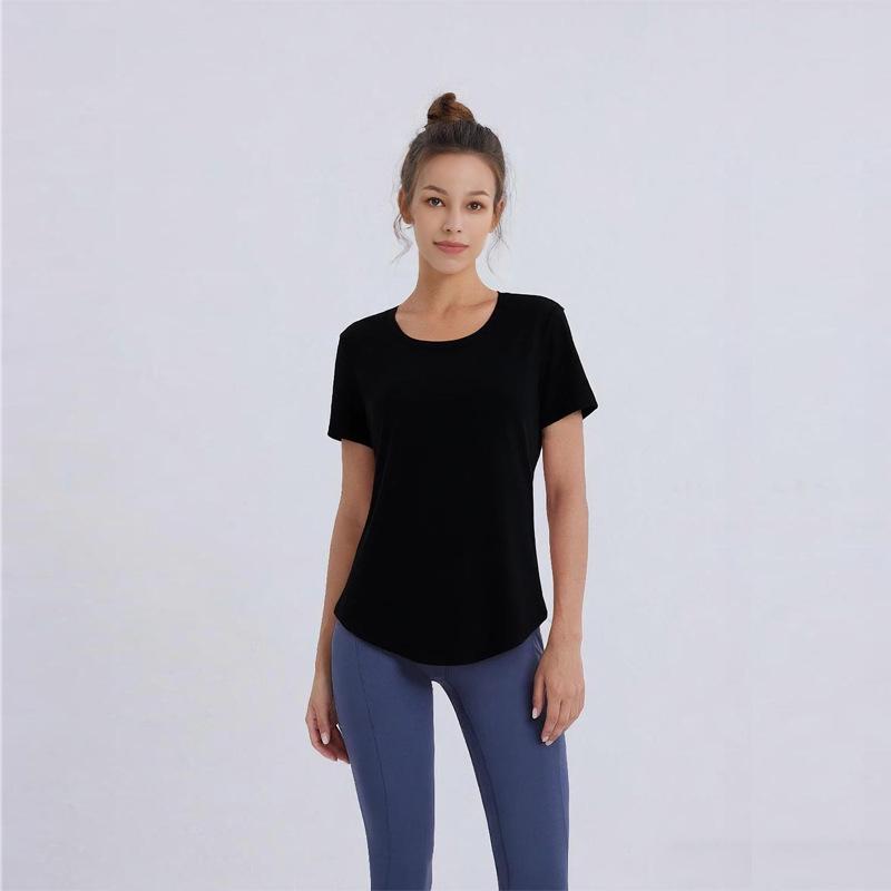 Women's Summer Slimming Yoga Cover-up T-shirt - Loose Fit, Short Sleeve Fitness Top for Running and Training
