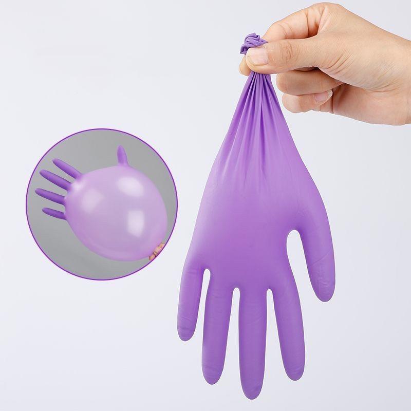20/50/100PCS Purple Nitrile Gloves Disposable 5Mil Anti-Slip Gardening Gloves Textured Grip Cleaning Working Protictive Gloves