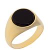 Кольцо с печаткой Позолота 'King' золотой оникс - 12 мм