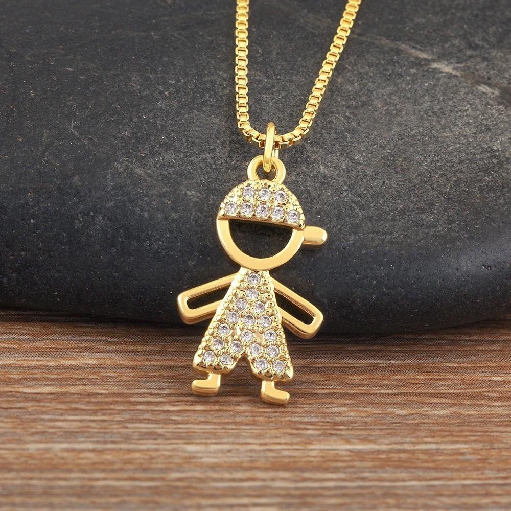 Classic Zircon Pendant Necklace Sparkling Zircon Pave Crystal Necklace for Women Men