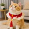 Удобный кошачий вязаный трикотажный регулируемый плетеный вручную ошейник для щенка, плюшевый ошейник для питомца, Новый год