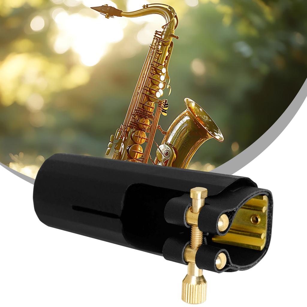 Mouthpiece Fastener Leather Ligature Fastener with Plastic Cap Soprano Saxophone Ligature Mouthpiece Cap Enduring