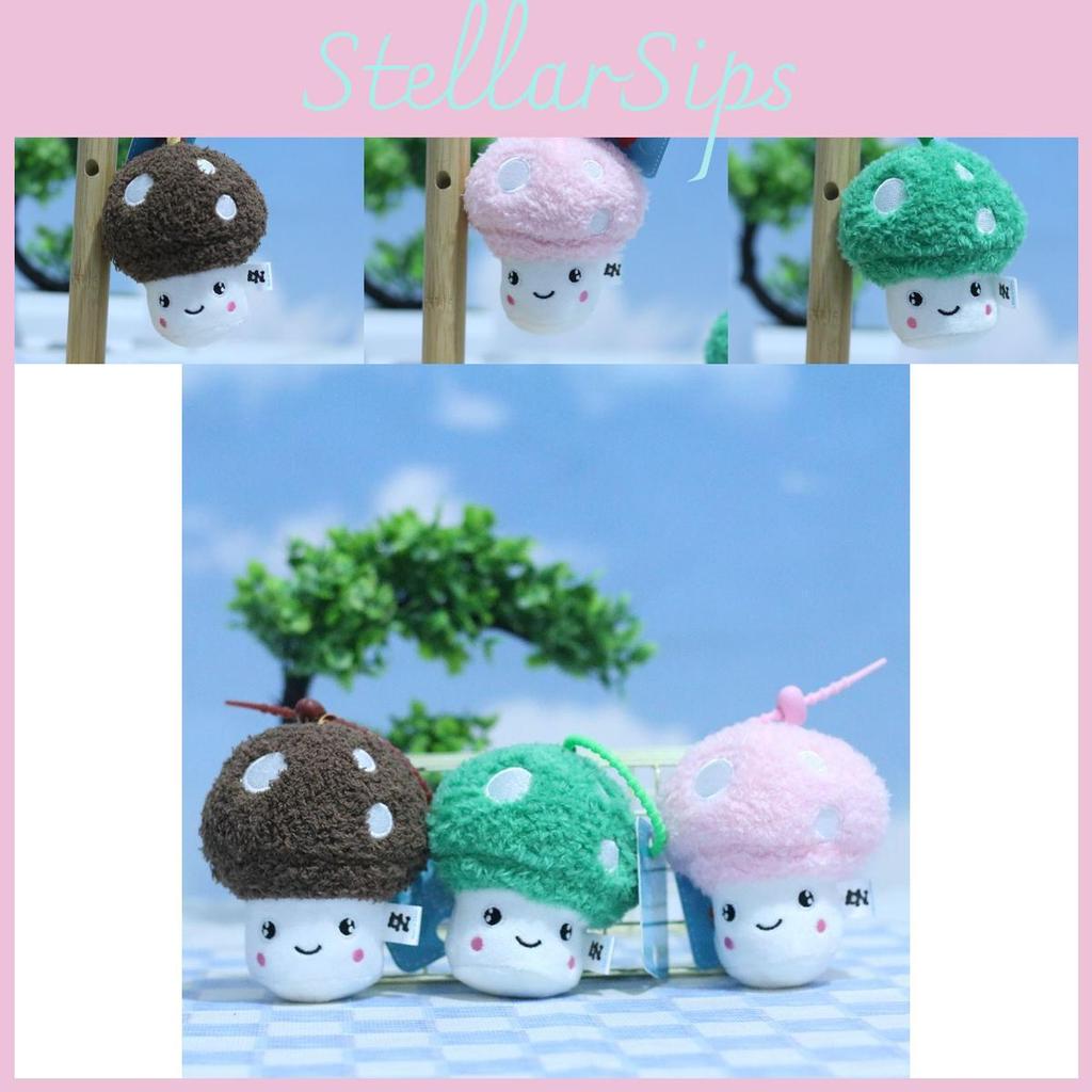 Cute Adorable Mushroom Plush Toy Keychain Bag Pendant Doll With Soft Fluffy Material