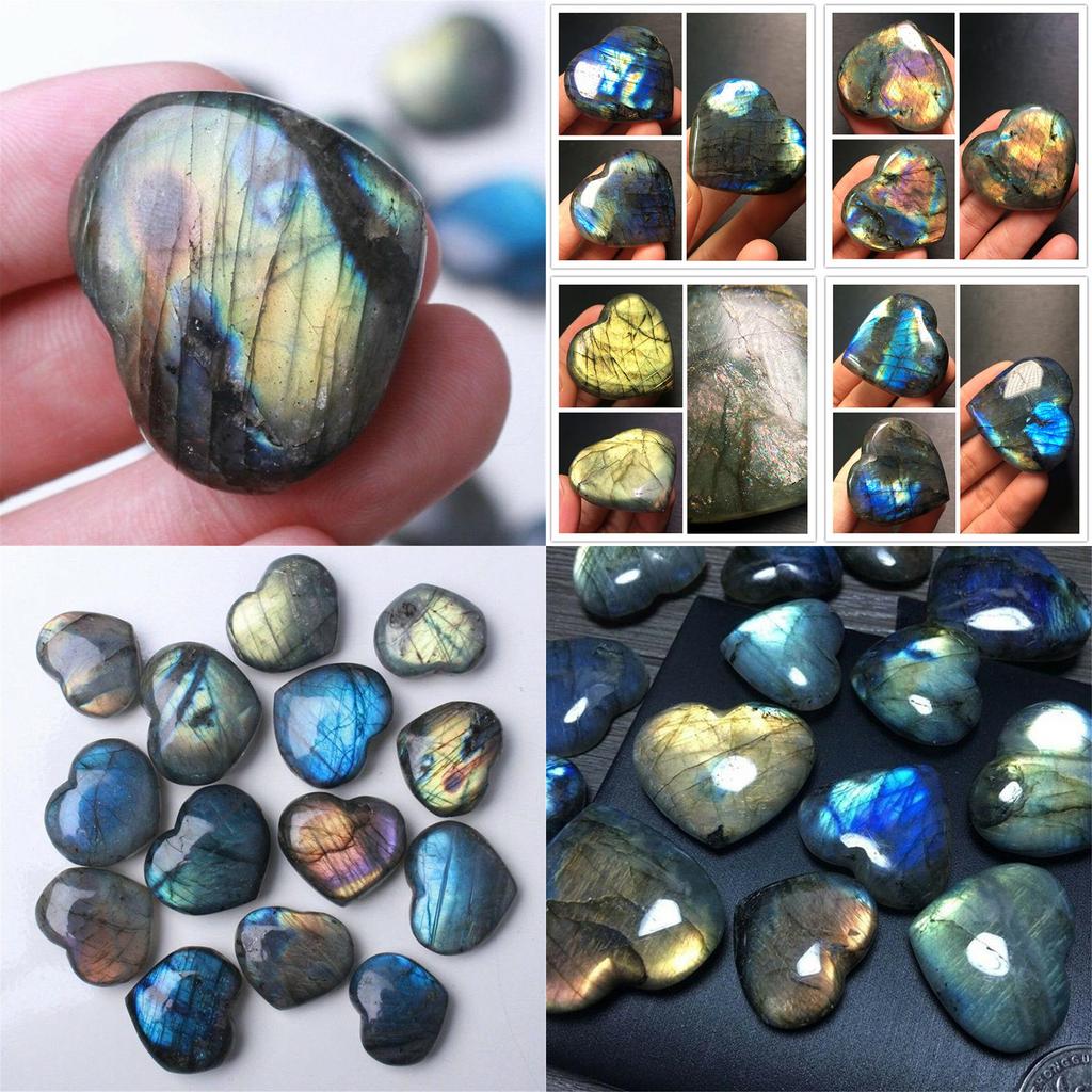 Captivating Madagascar Quartz Labradorite Natural Crystal Heart Pendant Decor For Unique Gifts