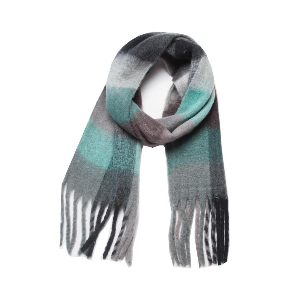 Autumn and Winter New Thickened Shawl Imitation Mohair Coarse Whiskers Colorful Plaid Scarf