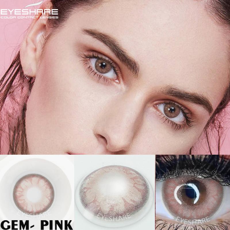 Цветные контактные линзы для глаз, 2 шт., натуральные цветные линзы, синие, розовые, красивые контактные линзы для глаз, ежегодные косметические цветные линзы