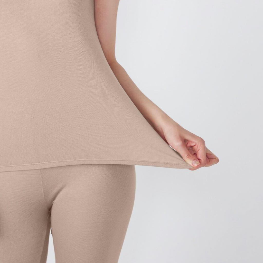 Mizuno Дышащий термопремиум горячий внутренний танк-топ средней толщины для повседневного использования, женский, материал, использование, C2JAC824, серо-бежевый, теплогенерирующий