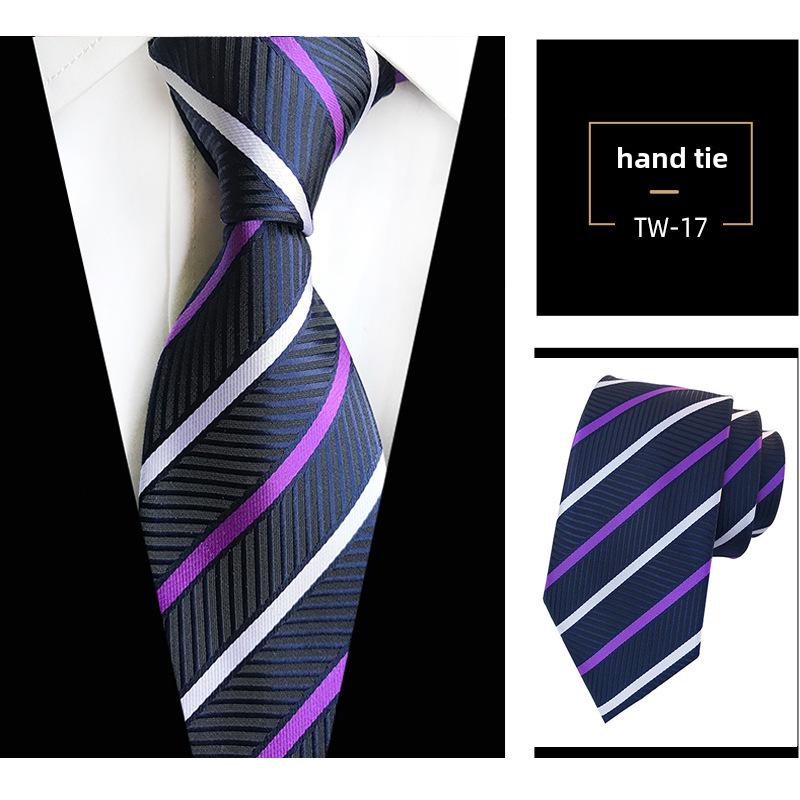 Мужская темно-синяя полосатая рубашка в деловом стиле с галстуком ручной работы для деловых встреч или собеседований