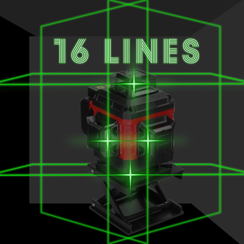 Multifunctional 16 Lines Laser Level 3 Degrees  Self-leveling Machine Rechargeable Lithium Battery Leveling