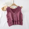 Женский жилет, жилетка, весна, осень, корейский стиль, кардиган, V-образный вырез, свободный трикотажный свитер, повседневная куртка без рукавов