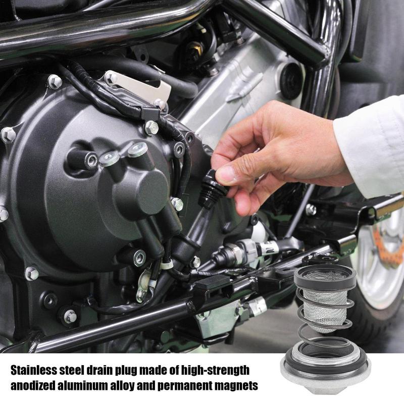 Пробка для слива масла скутера, резьбовая пробка поддона двигателя с пружинным фильтром, аксессуары для скутеров, запасные части для скутеров