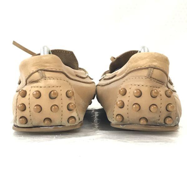 Сделано в Италии TOD'S Кожаные мокасины для вождения 38.5 24.0-24.5 Коричневые туфли(ИСПОЛЬЗОВАЛ)