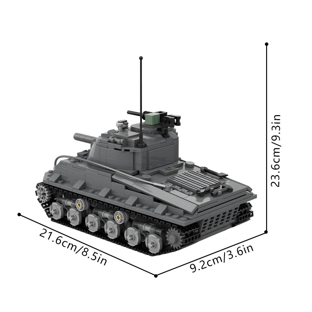 MOC Танк Шерман M4A3 Строительные Блоки Модель Военный Танк Шерман M4A3 Детали Сборка Образовательные Игрушки Подарки на День Рождения для Детей