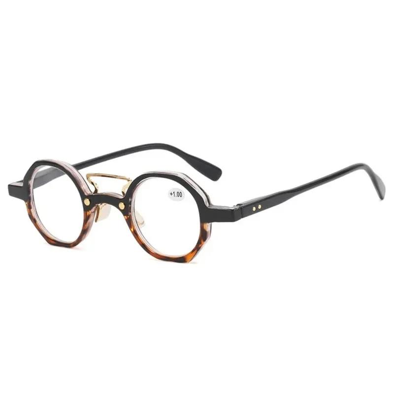 Fashionable And Trendy Small Round Frame Presbyopia Glasses With High-Definition Transparent Lenses And High-Quality Spring Legs