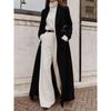 Autumn Winter Women Coat Chic Loose Casual Long Oversize Warm Thick Trench Coat Wool Blend Jacket Outwear Women's Clothing