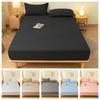 1pc Skin-friendly Bed Cover with Elastic Band Solid Color Brushed Bed Sheet Single/Queen/King Fitted Bedsheet(without Pillowcase