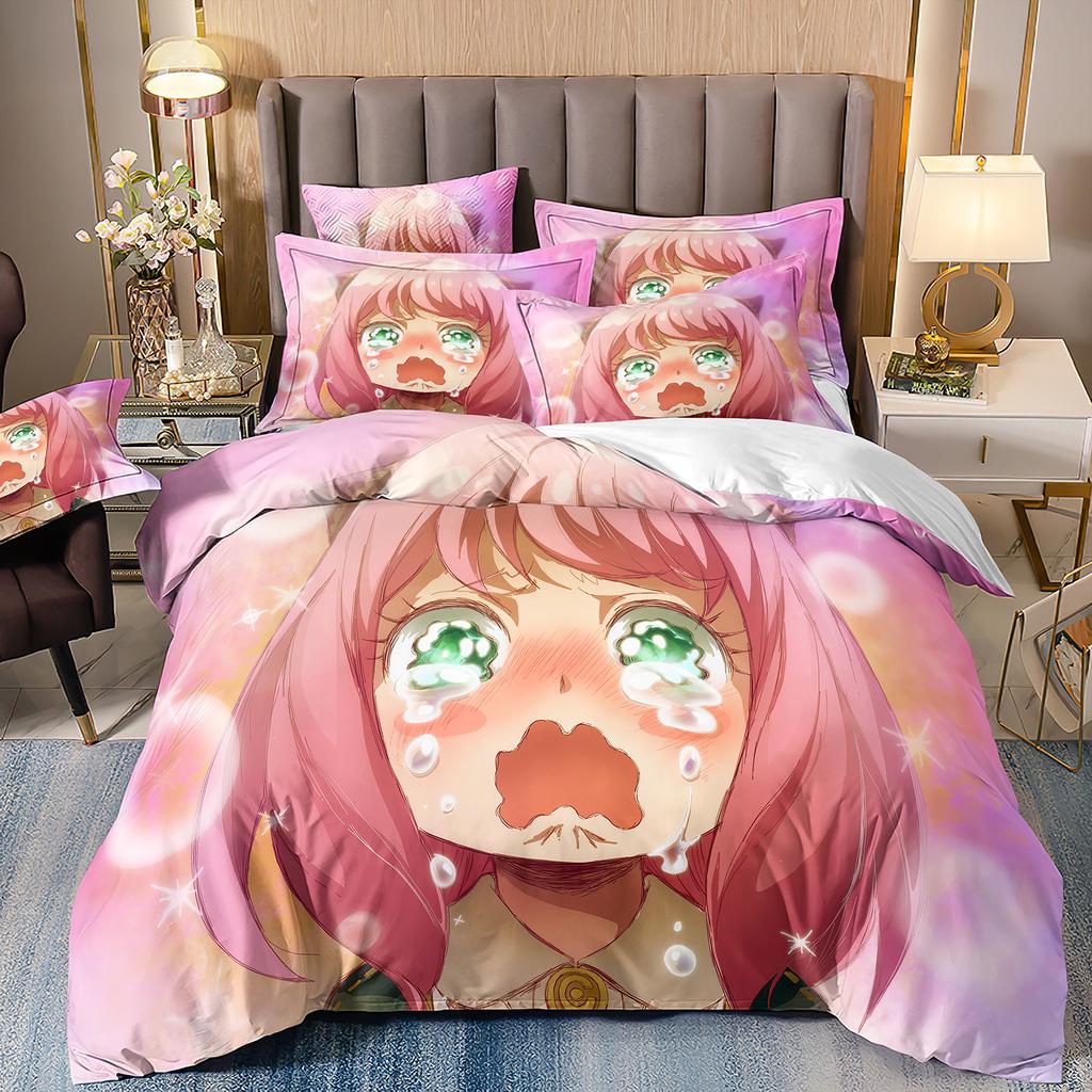 NEW Spy X Family Print Anime Printed Bed Set Duvet Cover Pillowcase Bedding Set Bed Linen Sheet Quilt Cover Full Queen King Size
