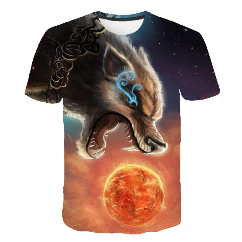 Summer Men's and Women's 3d T-shirts Animal Cat Bear Wolf 3D Printing Clothes Short Sleeve Casual T-shirt XS-5XL