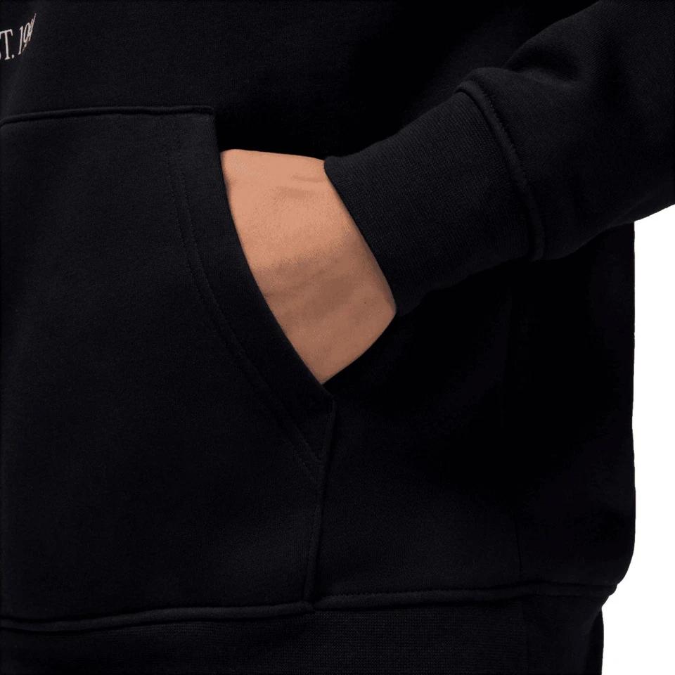 Jordan Logo Hooded Oversized Long Sleeve Pullover Sweatshirt Men Sweatshirt Black HF1494-010