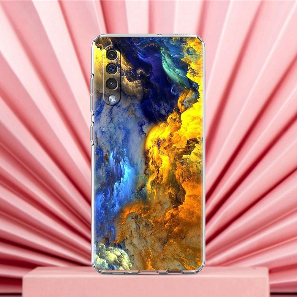 Чехол для Samsung A56 A36 A26 A24 A16 A14 A12 A32 A50 A70 A22 A40 A34 A54 A42 A52 5G A04s A06 Обложка Чернильная живопись звездное небо галактика