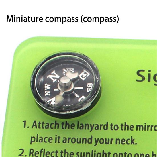 Multifunctional Signal Mirror with Compass Whistle Lanyard Good Reflection Effect Acrylic Emergency Rescue Survival Mirror SOS First Aid Accessories