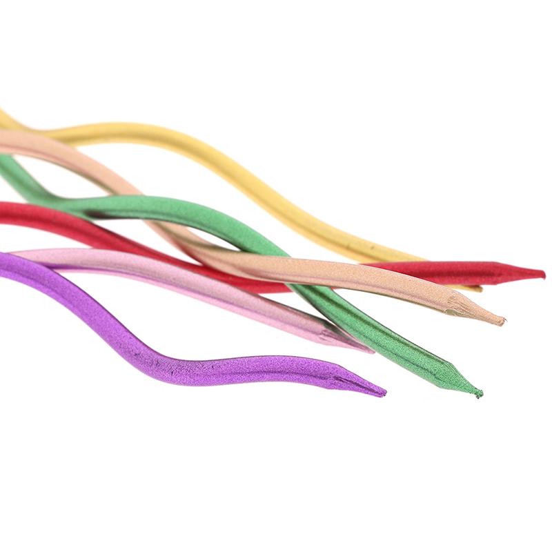 6Pcs/Lot Threaded Candle Curved Spiral Cake Candle Flames Kids Birthday