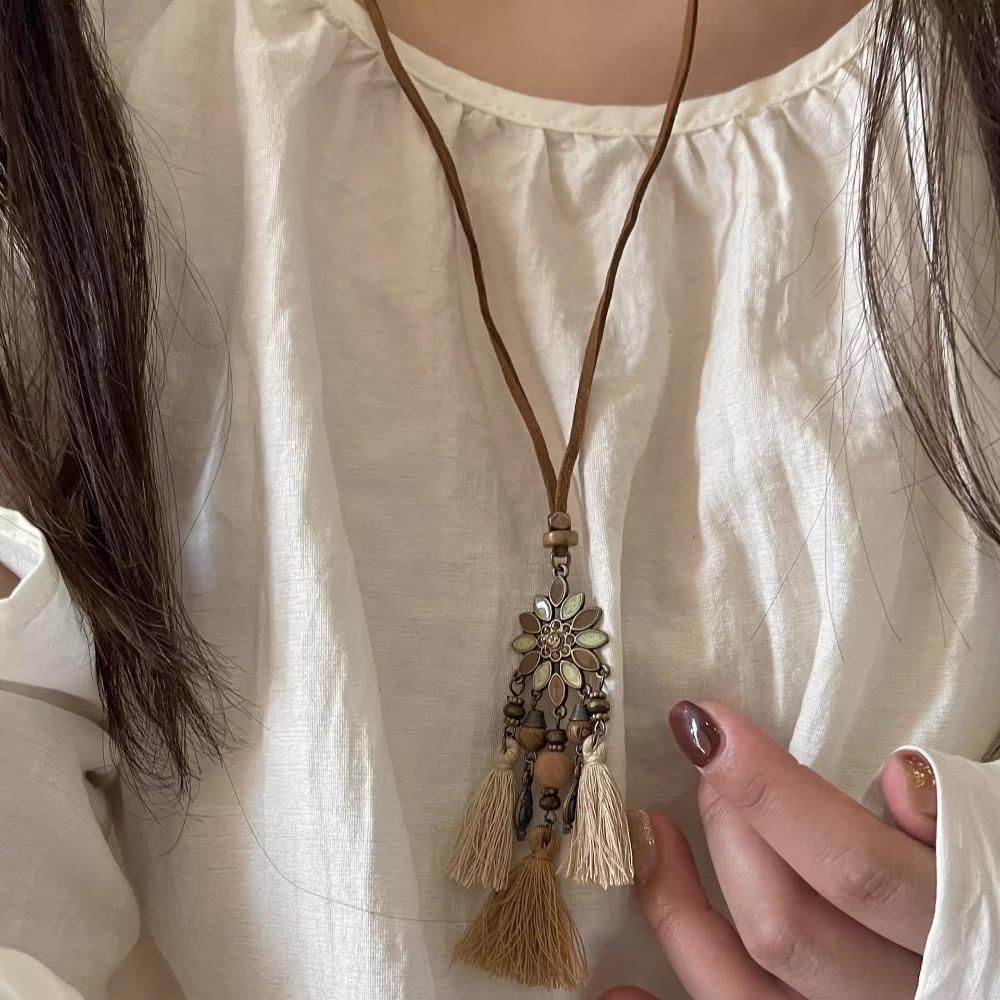 Bohmian Style Long Tassel Necklaces Originality Necklace Fashion Sweater Chain
