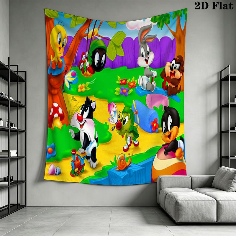 Bugs Bunny Friends Tapestry Wall Tapestry Wallmounted Fashion Print Wall Decoration Background Cloth Wall Covering Decoration