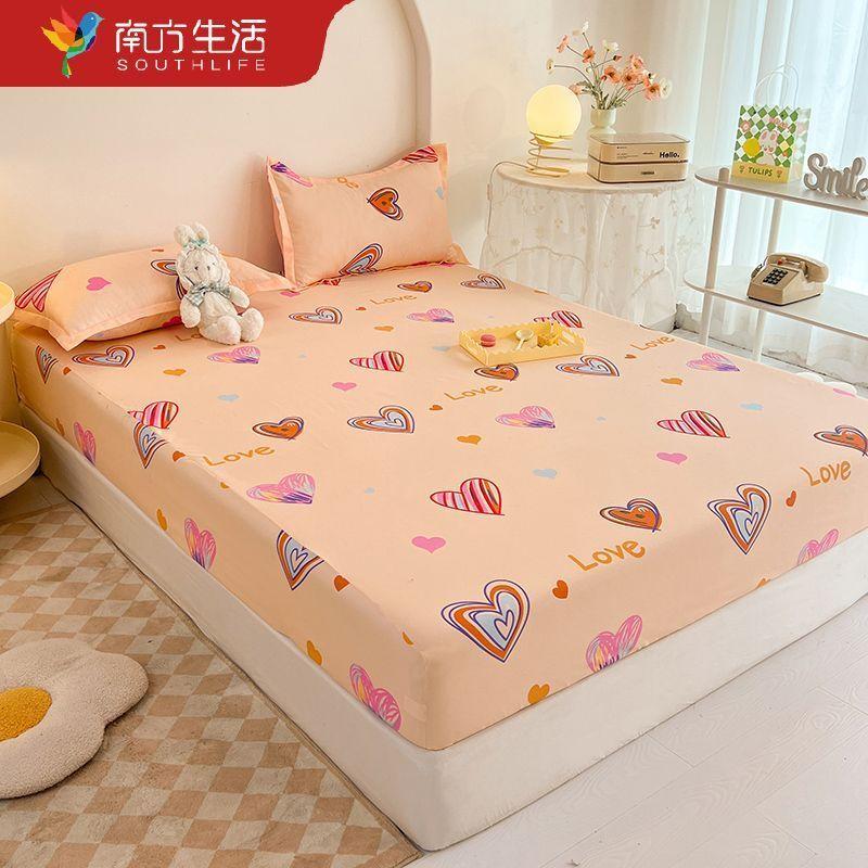 Простыня на резинке из стираного хлопка, цельное чистое покрывало, чехол для матраса Simmons, наволочка 2 шт., 3 шт.