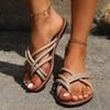 2024 Летние новые женские сандалии в стиле бохо, пляжные с круглым носком, с застежкой-клипсой, повседневные, для отдыха, с открытым носком, на плоской подошве, Zapatos De Mujer