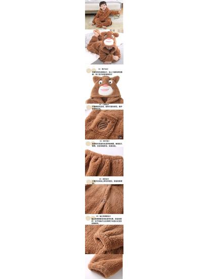 Детский комплект из кораллового флиса для пижамы и халата - Милый дизайн для мальчиков и девочек, Плюс вельвет для осени и зимы