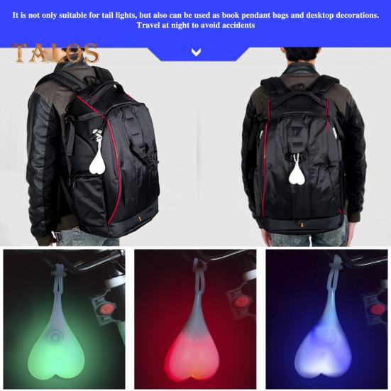 Задний фонарь для велосипеда, водонепроницаемый силиконовый, в форме сердца, предупреждающий фонарь для ночной езды на горном велосипеде, шоссейный задний фонарь для горного велосипеда, аксессуары для велосипеда