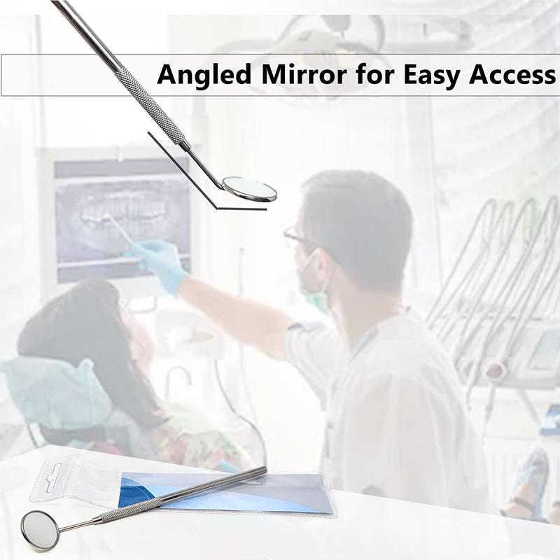 Стоматологическое зеркало №5 из нержавеющей стали с ручкой 6,2 дюйма, инструмент для стоматолога для осмотра чистки зубов