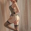Leopard Print Clothing Bodysuit Sexy Women's Underwear Bodystocking Open Crotch Plus Size Sex Lingerie Erotic Costumes
