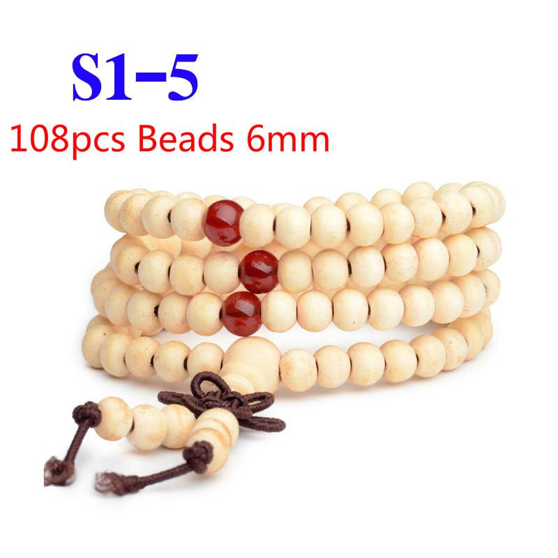 Pulseras 108 Beads 6mm Natural Sandalwood Buddhist Buddha Wood Prayer Bead Mala Unisex Men Bracelets & Bangles Jewelry Bijoux