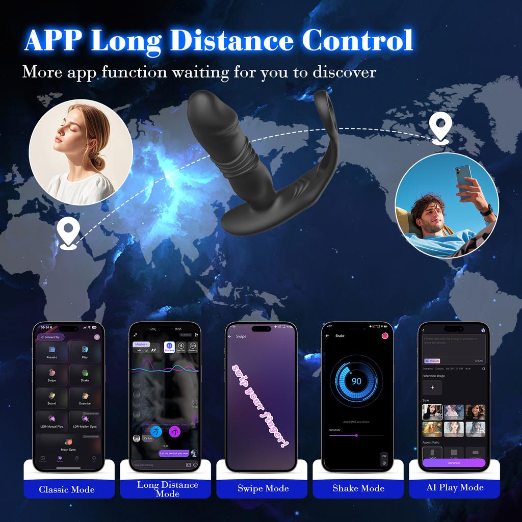 Male Bluetooth App Buttplug Vibrator Thrusting Prostate Massager For Men Gay Anal Dildo Prostate Stimulator Sex Toy For Couples