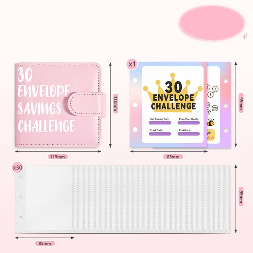 Large Capacity 30 Envelopes Money Saving Challeng PU Savings Challenges Book  Couples