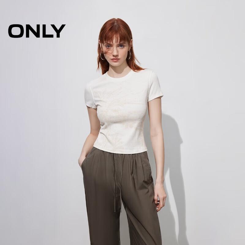 ONLY 2026 Spring Elegant Sketch Landscape Print Short Sleeve T-Shirt