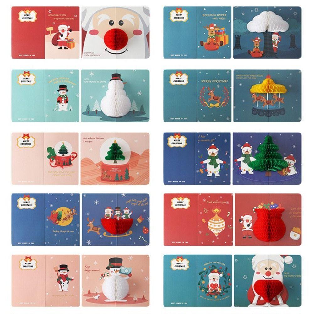 Gifts Santa Claus Blessing Cards Greeting Cards With Envelope Christmas Postcard Thank You Cards