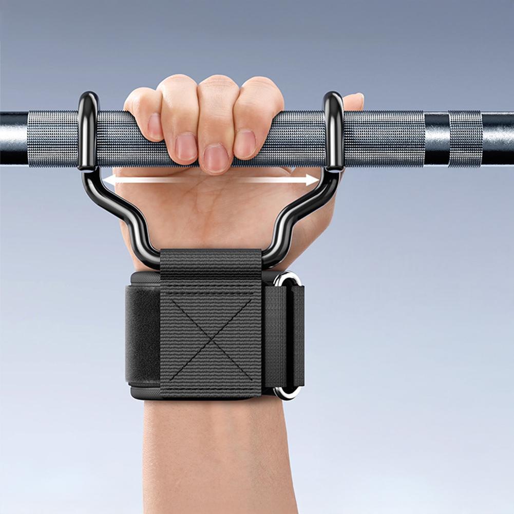 2PCS Upgraded Strength Training Assistance Hooks With Wrist Guards Wear-Resistant Anti-Slip Grip Strength Hooks Fitness Equipment