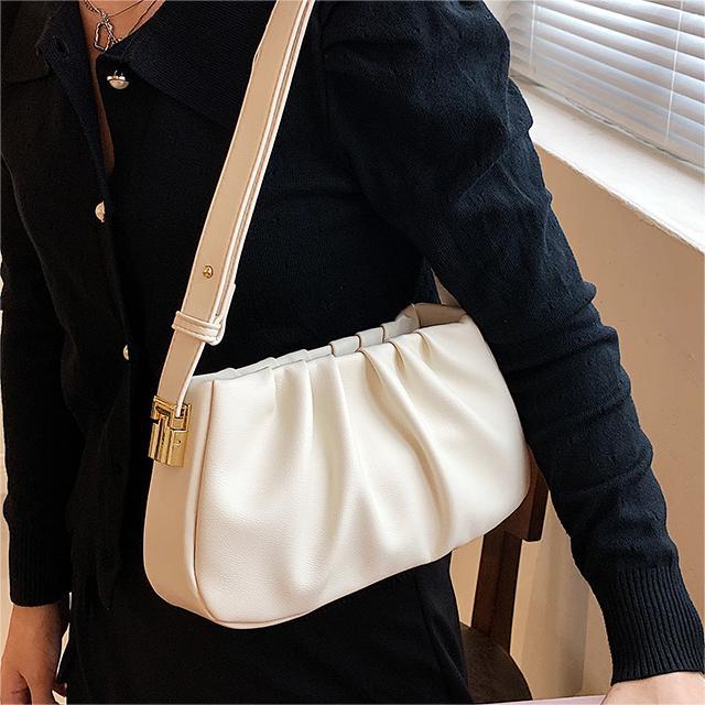 Niche Design Fashionable Simple Bag Women's Bag Retro Texture Messenger Bag Popular Pleated Underarm Bag